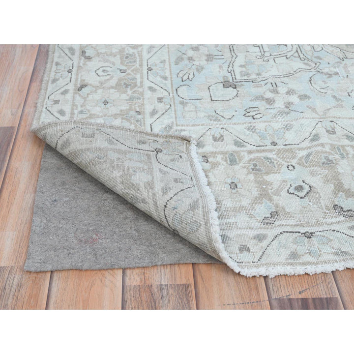 7'6" x 10'10" Vintage Hand Knotted Beige Cotton Rectangle Oriental Rug - MOA10281267