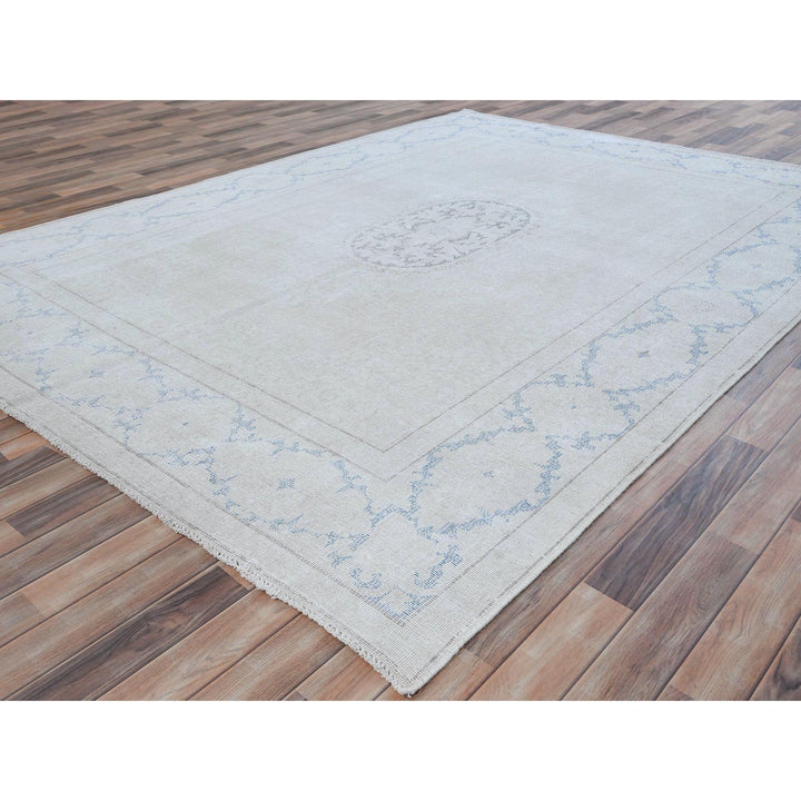 7'9" x 10'7" Vintage Hand Knotted Beige Cotton Rectangle Oriental Rug - MOA10281268