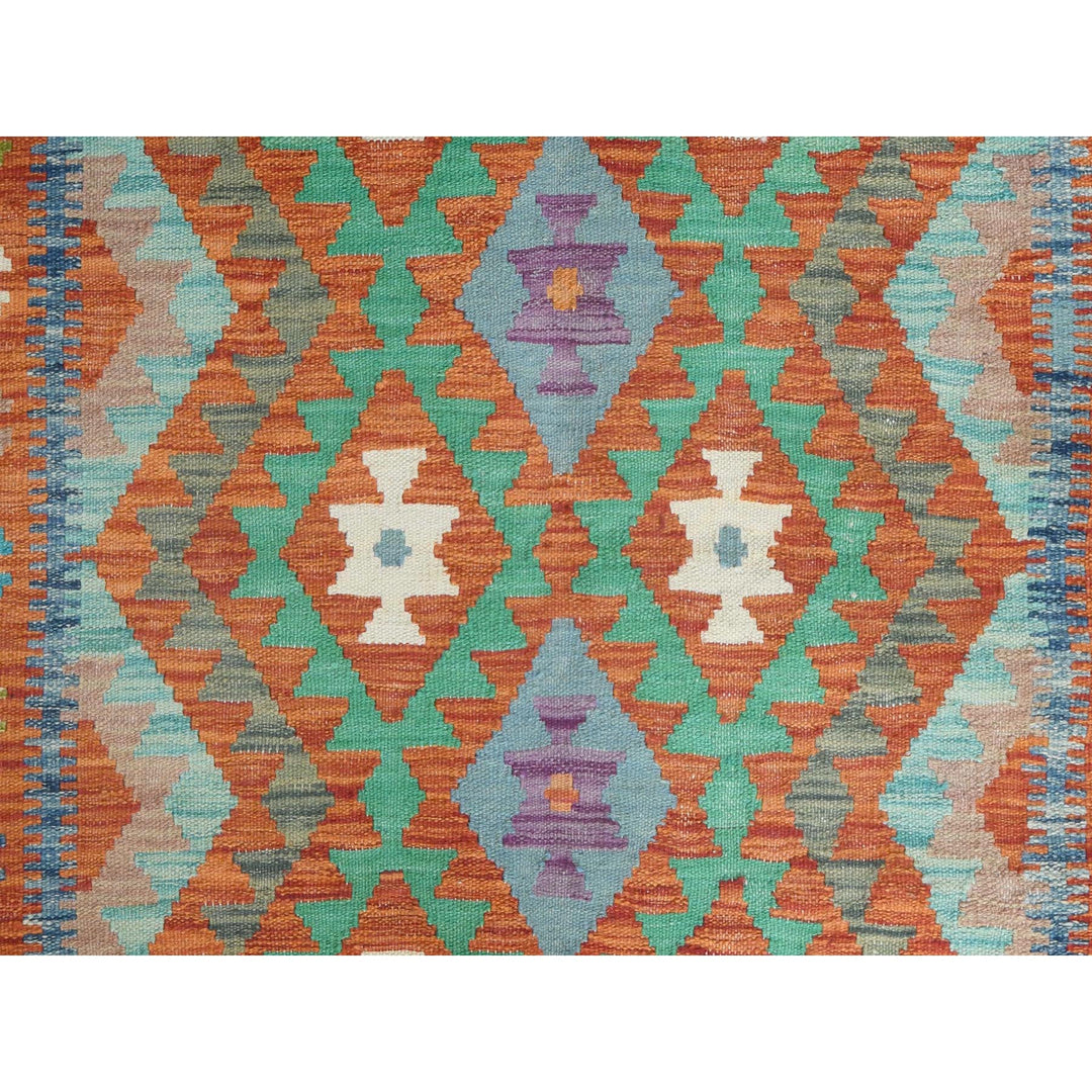 4'0" x 6'0" New Hand Woven Multicolored Wool Rectangle Oriental Rug - MOA10281305