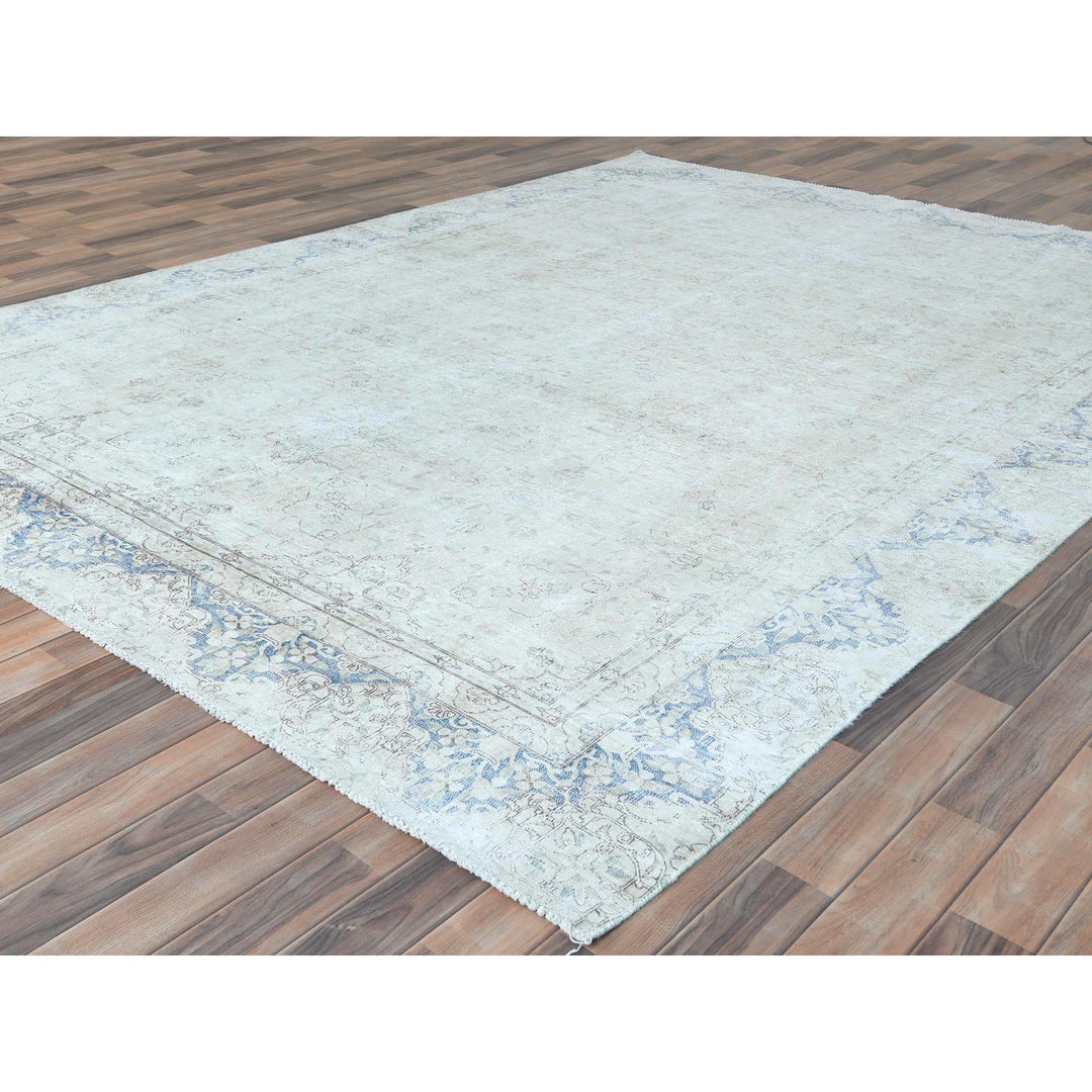 8'1" x 10'9" Vintage Hand Knotted Ivory Cotton Rectangle Oriental Rug - MOA10281613