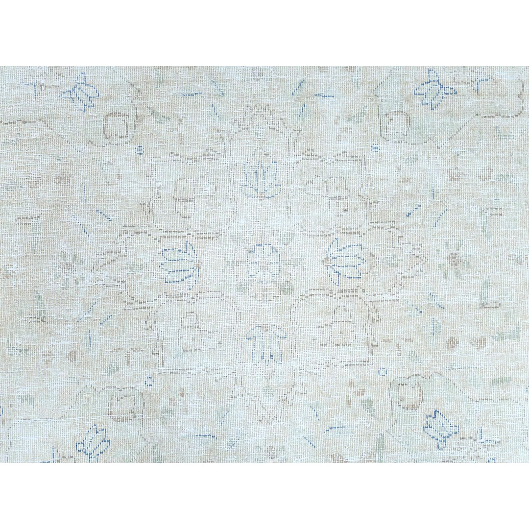 8'1" x 10'9" Vintage Hand Knotted Ivory Cotton Rectangle Oriental Rug - MOA10281613