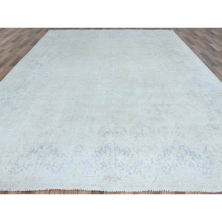 9'10" x 13'7" Vintage Hand Knotted Ivory Cotton Rectangle Oriental Rug - MOA10281623