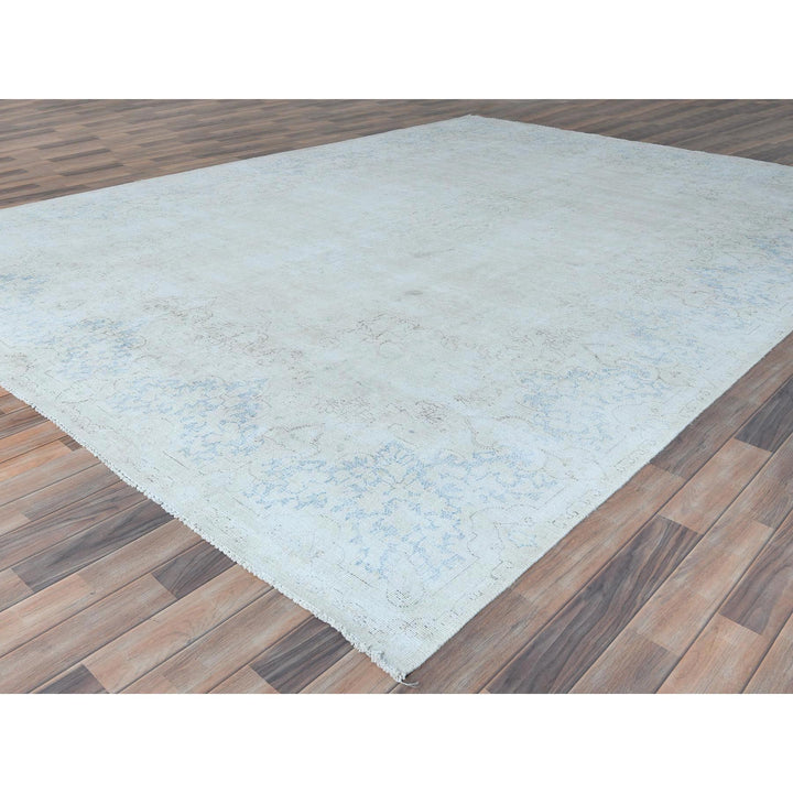 9'10" x 13'7" Vintage Hand Knotted Ivory Cotton Rectangle Oriental Rug - MOA10281623