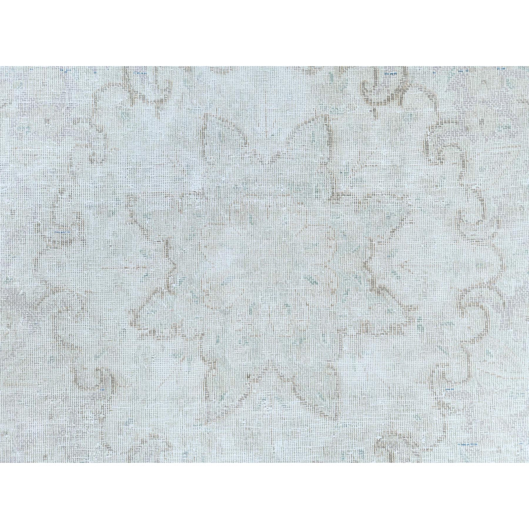 9'7" x 12'10" Vintage Hand Knotted Ivory Cotton Rectangle Oriental Rug - MOA10281625