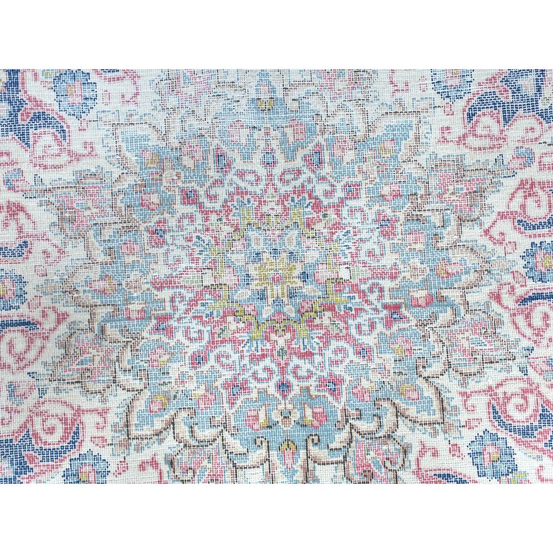 5'9" x 9'7" Vintage Hand Knotted Blue Cotton Rectangle Oriental Rug - MOA10281634