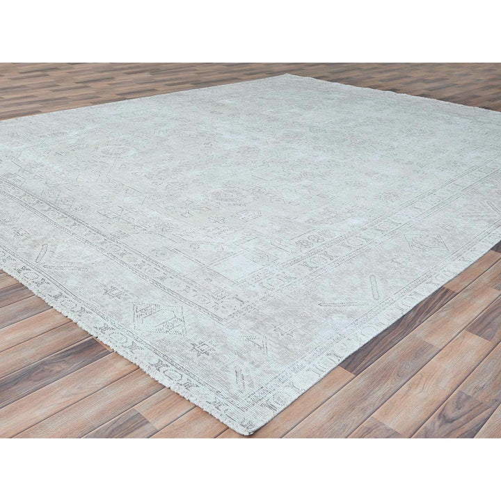 9'6" x 12'7" Vintage Hand Knotted Ivory Cotton Rectangle Oriental Rug - MOA10281678