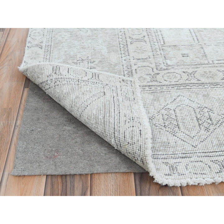 9'6" x 12'7" Vintage Hand Knotted Ivory Cotton Rectangle Oriental Rug - MOA10281678