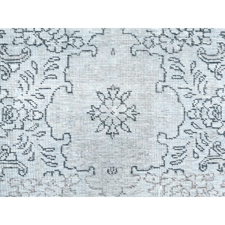 8'2" x 11'2" Vintage Hand Knotted Ivory Worn Wool Rectangle Oriental Rug - MOA10281704