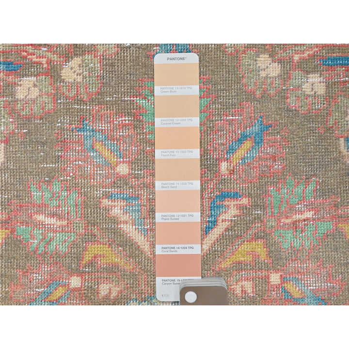 3'0" x 10'1" Vintage Hand Knotted Brown Wool Runner Oriental Rug - MOA10281896