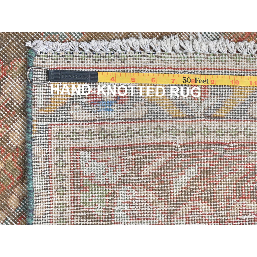 3'0" x 10'1" Vintage Hand Knotted Brown Wool Runner Oriental Rug - MOA10281896