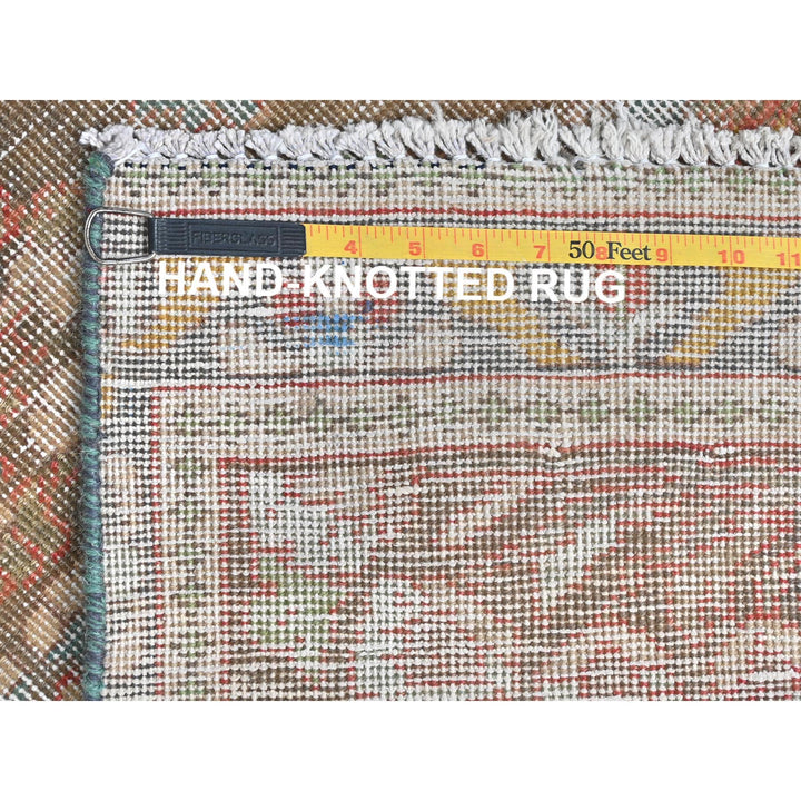 3'0" x 10'1" Vintage Hand Knotted Brown Wool Runner Oriental Rug - MOA10281896
