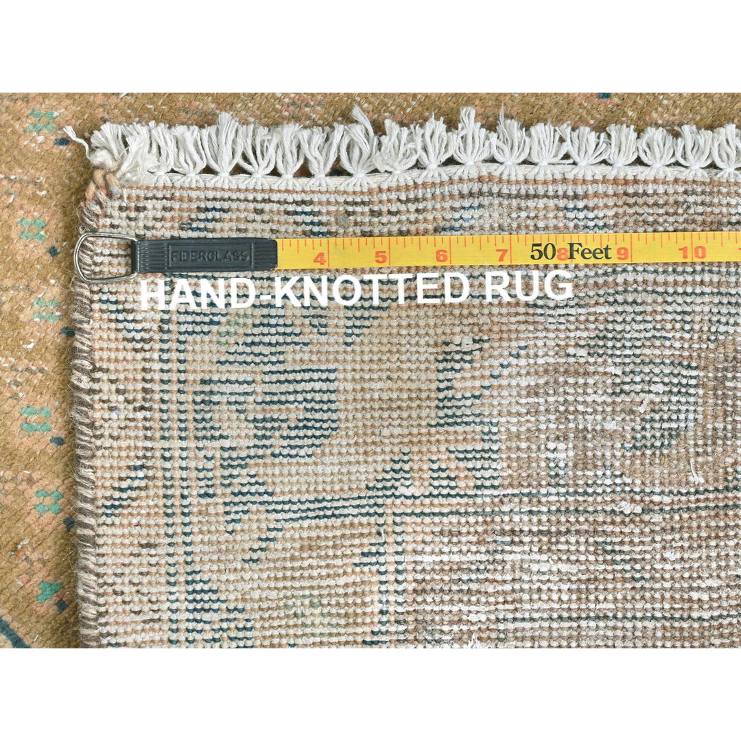 3'3" x 9'9" Vintage Hand Knotted Brown Wool Runner Oriental Rug - MOA10281897