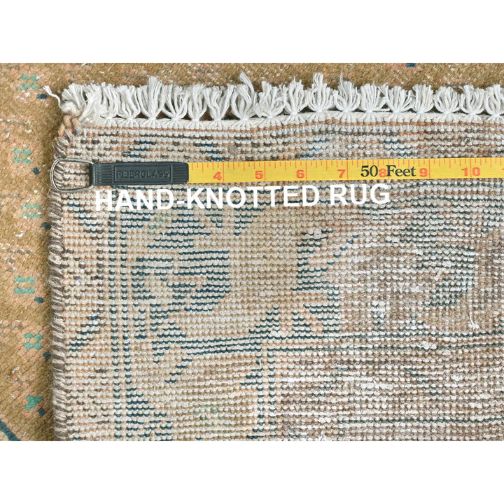 3'3" x 9'9" Vintage Hand Knotted Brown Wool Runner Oriental Rug - MOA10281897