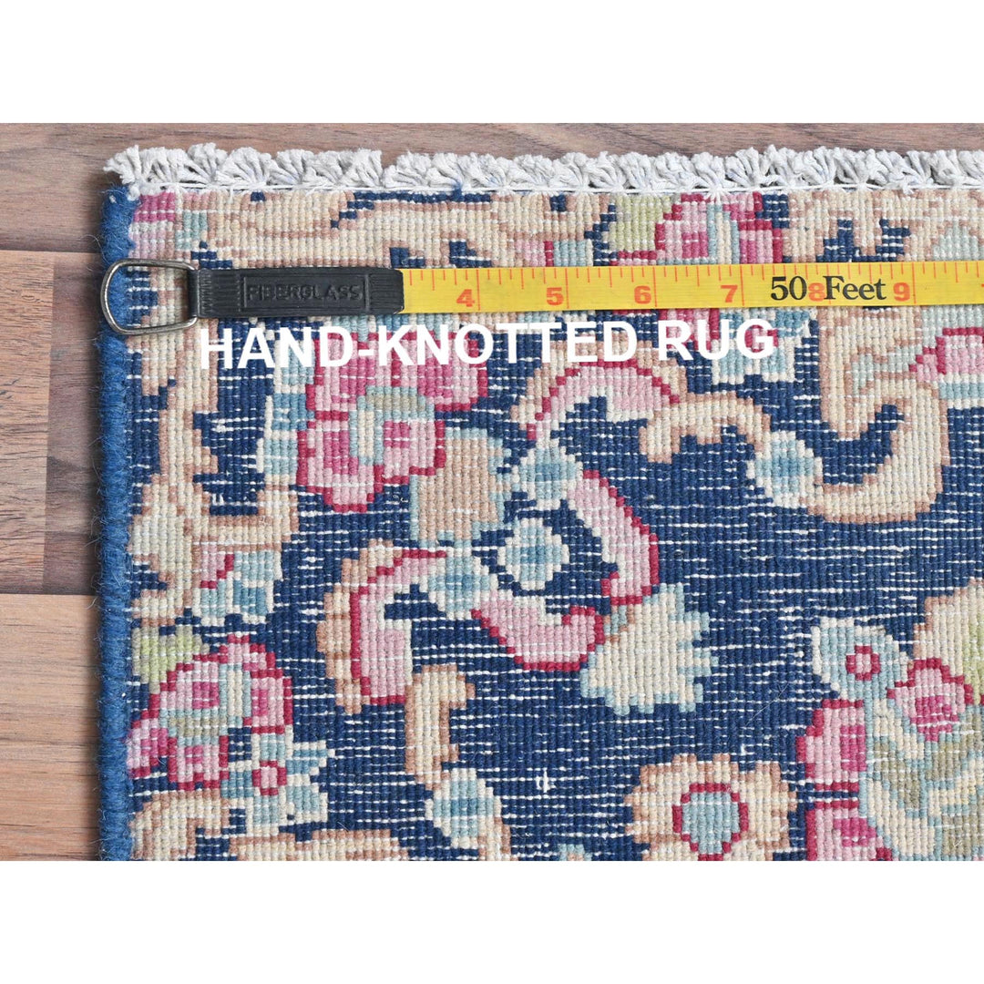 1'6" x 1'7" Vintage Hand Knotted Blue Cotton Square Oriental Rug - MOA10281950