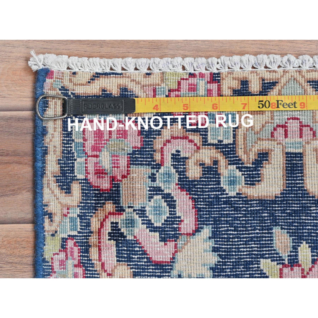 1'6" x 2'1" Vintage Hand Knotted Blue Cotton Rectangle Oriental Rug - MOA10281954