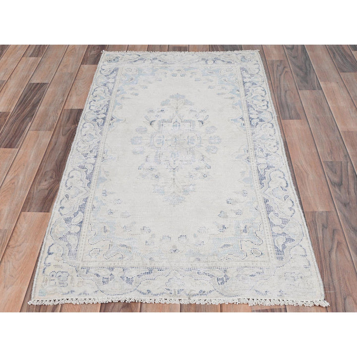 2'4" x 4'6" Vintage Hand Knotted Ivory Cotton Rectangle Oriental Rug - MOA10281975