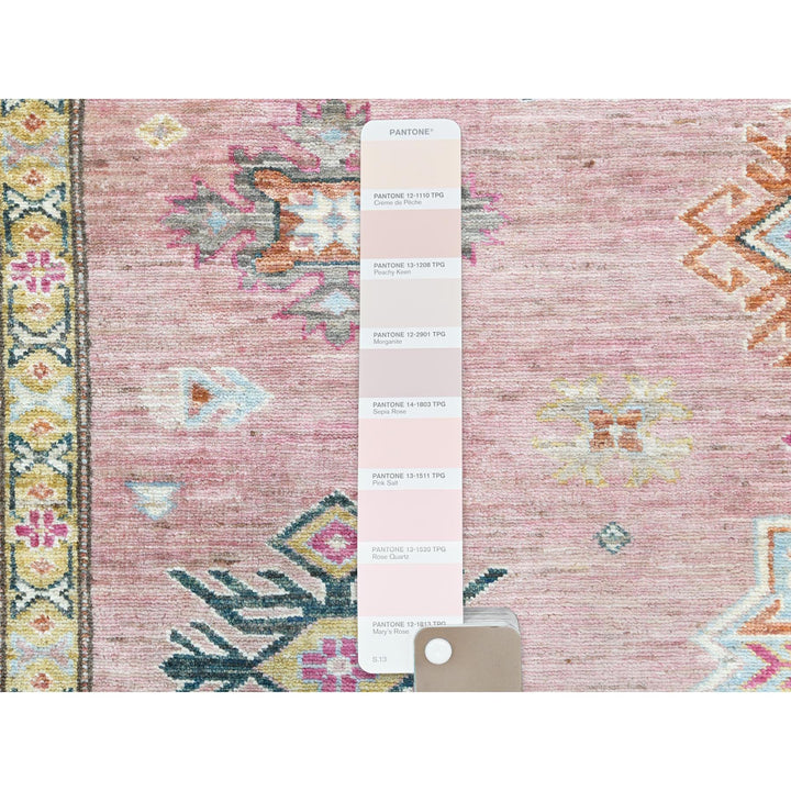 6'1" x 9'0" New Hand Knotted Pink Wool Rectangle Oriental Rug - MOA10282286