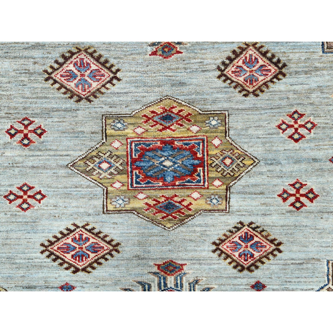 7'10" x 9'10" New Hand Knotted Blue Wool Rectangle Oriental Rug - MOA10282305