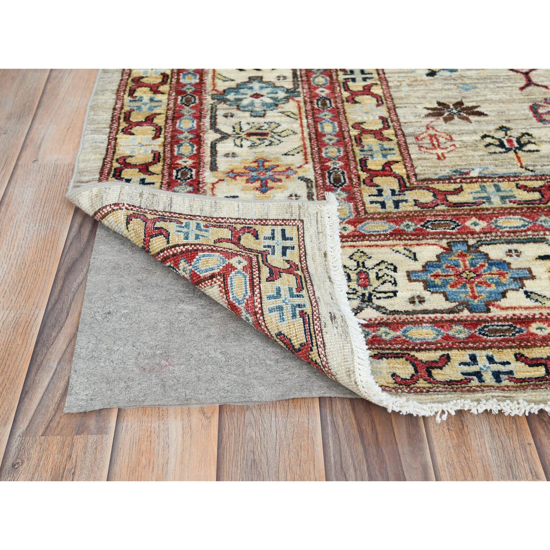 8'0" x 9'6" New Hand Knotted Beige Wool Rectangle Oriental Rug - MOA10282323