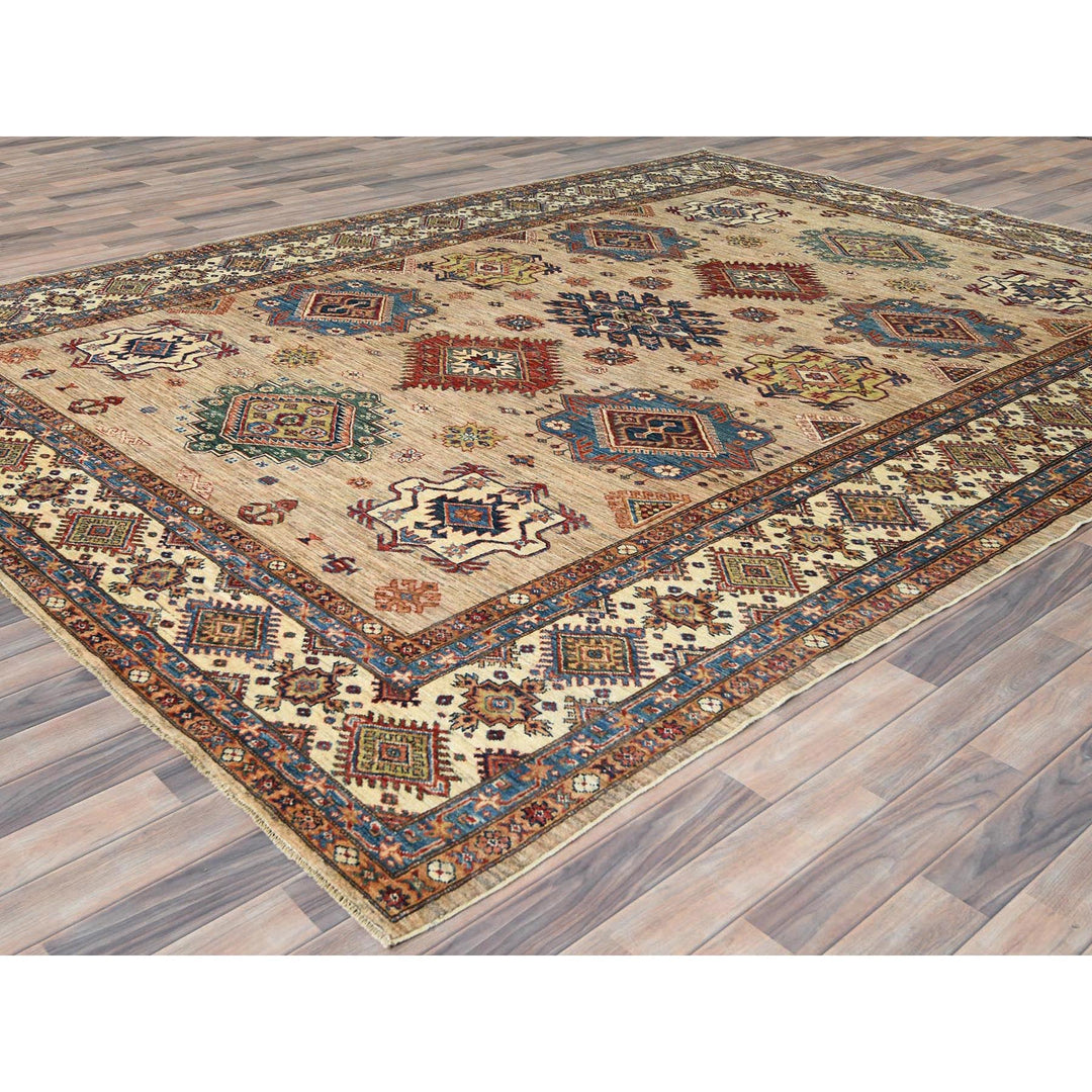 9'0" x 12'0" New Hand Knotted Brown Wool Rectangle Oriental Rug - MOA10282326