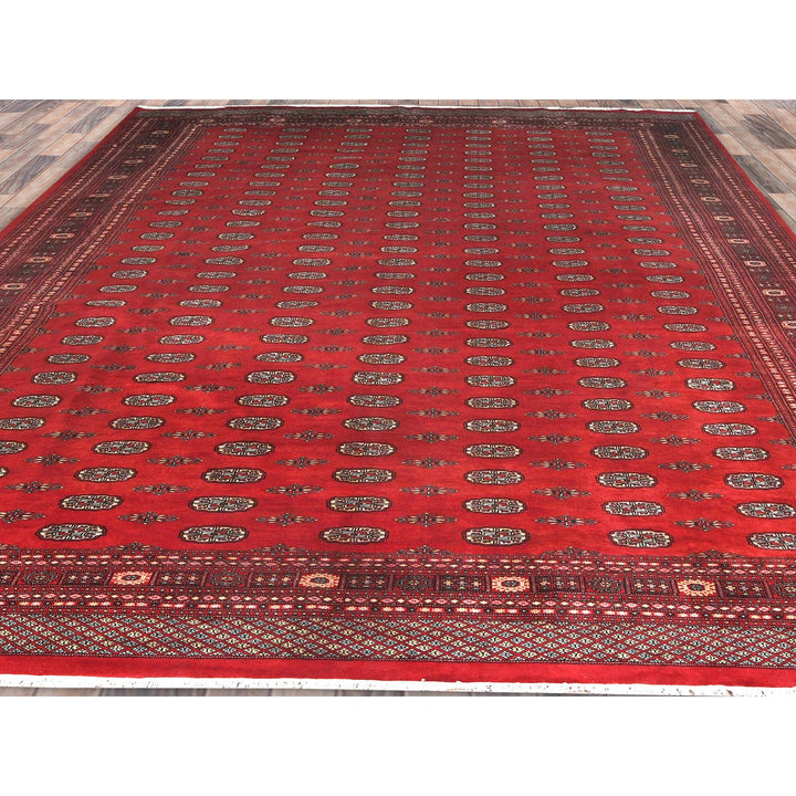 12'0" x 17'10" New Hand Knotted Red Wool Rectangle Oriental Rug - MOA10282395