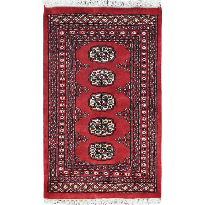 2'0" x 3'4" New Hand Knotted Red Cotton Rectangle Oriental Rug - MOA10282405