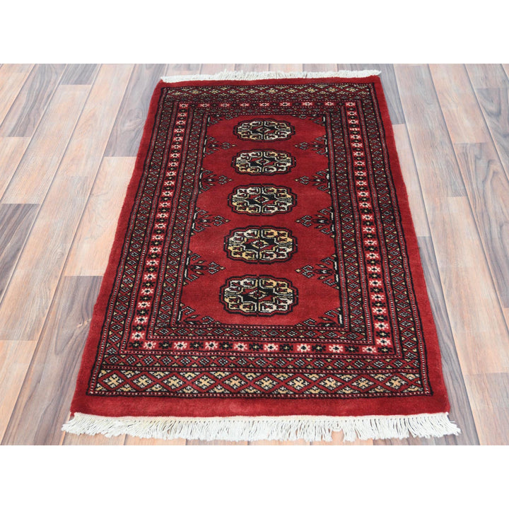 2'0" x 3'4" New Hand Knotted Red Cotton Rectangle Oriental Rug - MOA10282405