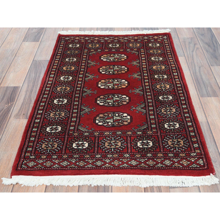 2'0" x 3'0" New Hand Knotted Red Cotton Rectangle Oriental Rug - MOA10282407