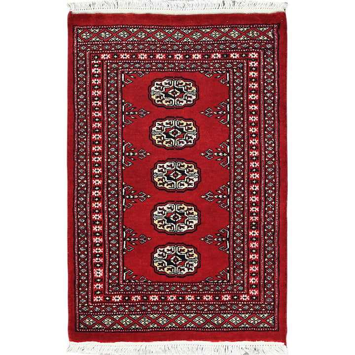 2'1" x 3'2" New Hand Knotted Red Cotton Rectangle Oriental Rug - MOA10282412