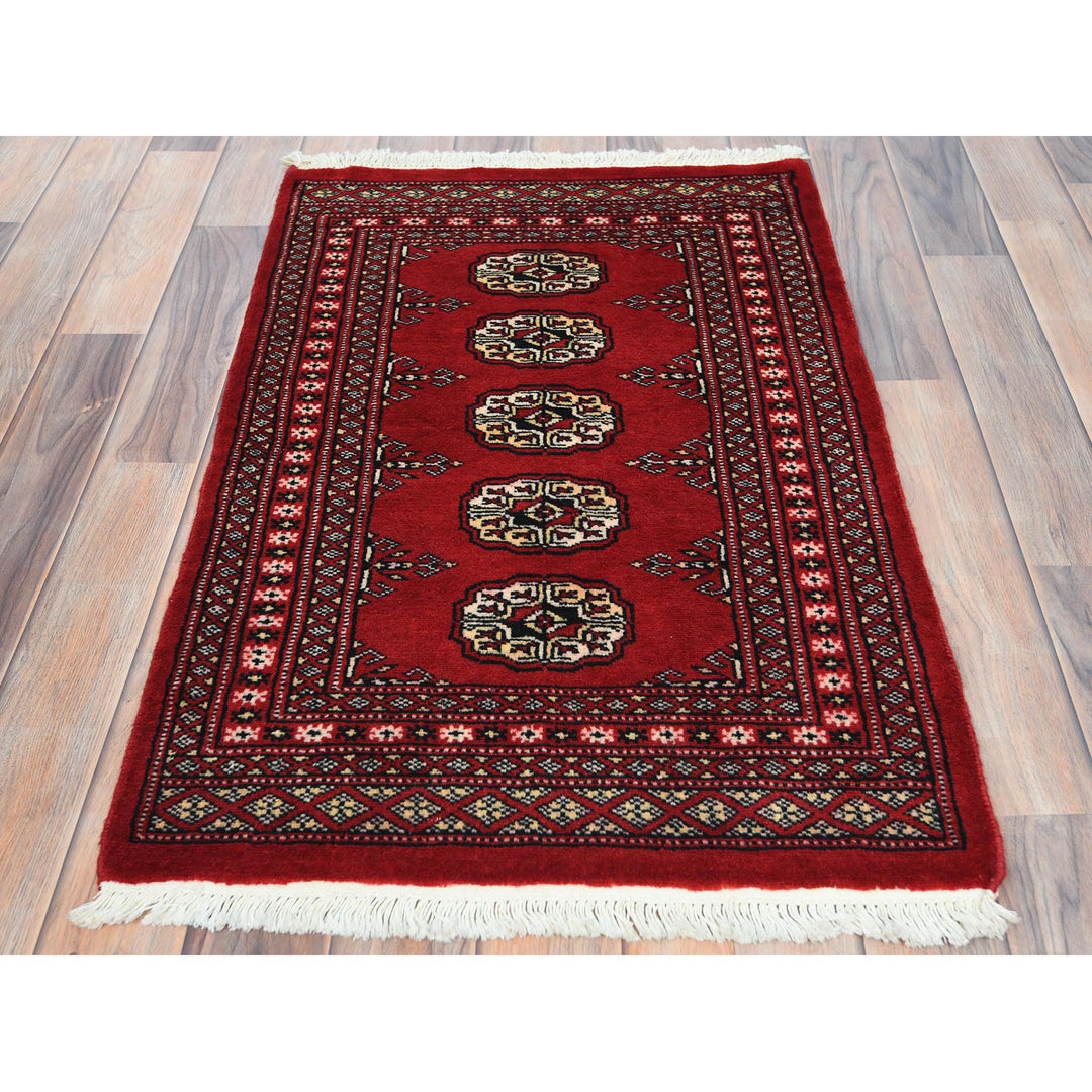 2'1" x 3'2" New Hand Knotted Red Cotton Rectangle Oriental Rug - MOA10282412