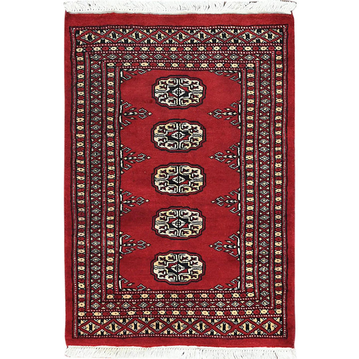 2'0" x 3'0" New Hand Knotted Red Cotton Rectangle Oriental Rug - MOA10282413