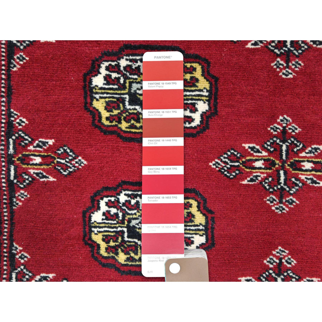 4'2" x 6'6" New Hand Knotted Red Wool Rectangle Oriental Rug - MOA10282415