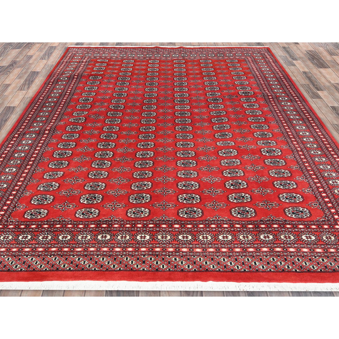 8'1" x 9'9" New Hand Knotted Red Wool Rectangle Oriental Rug - MOA10282434