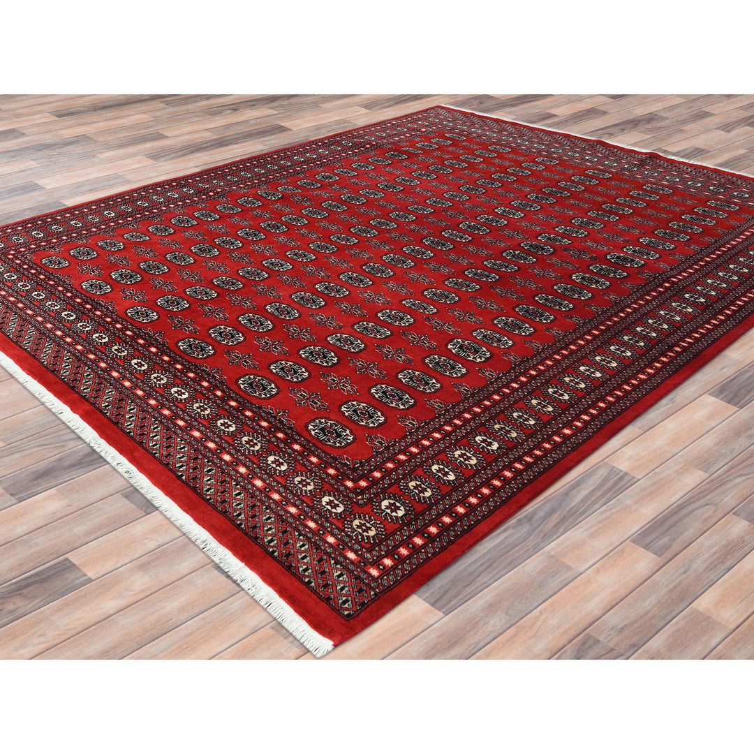 8'1" x 9'9" New Hand Knotted Red Wool Rectangle Oriental Rug - MOA10282434