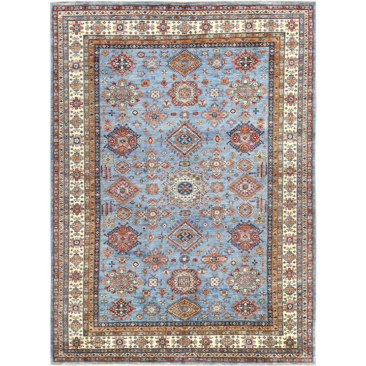 8'8" x 12'2" New Hand Knotted Blue Wool Rectangle Oriental Rug - MOA10282443