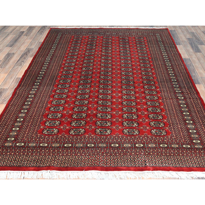 6'0" x 9'1" New Hand Knotted Red Wool Rectangle Oriental Rug - MOA10282493