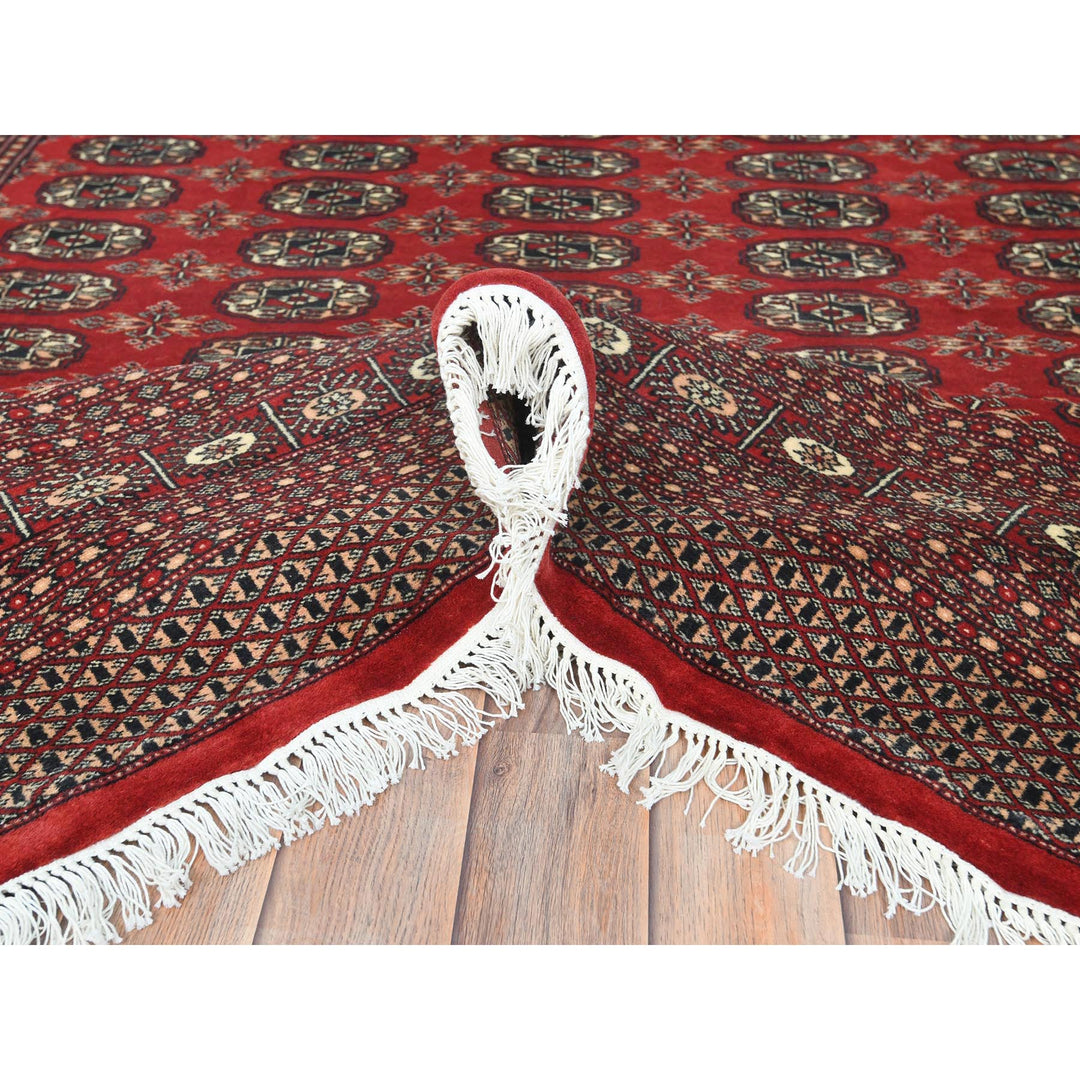 6'0" x 9'1" New Hand Knotted Red Wool Rectangle Oriental Rug - MOA10282493