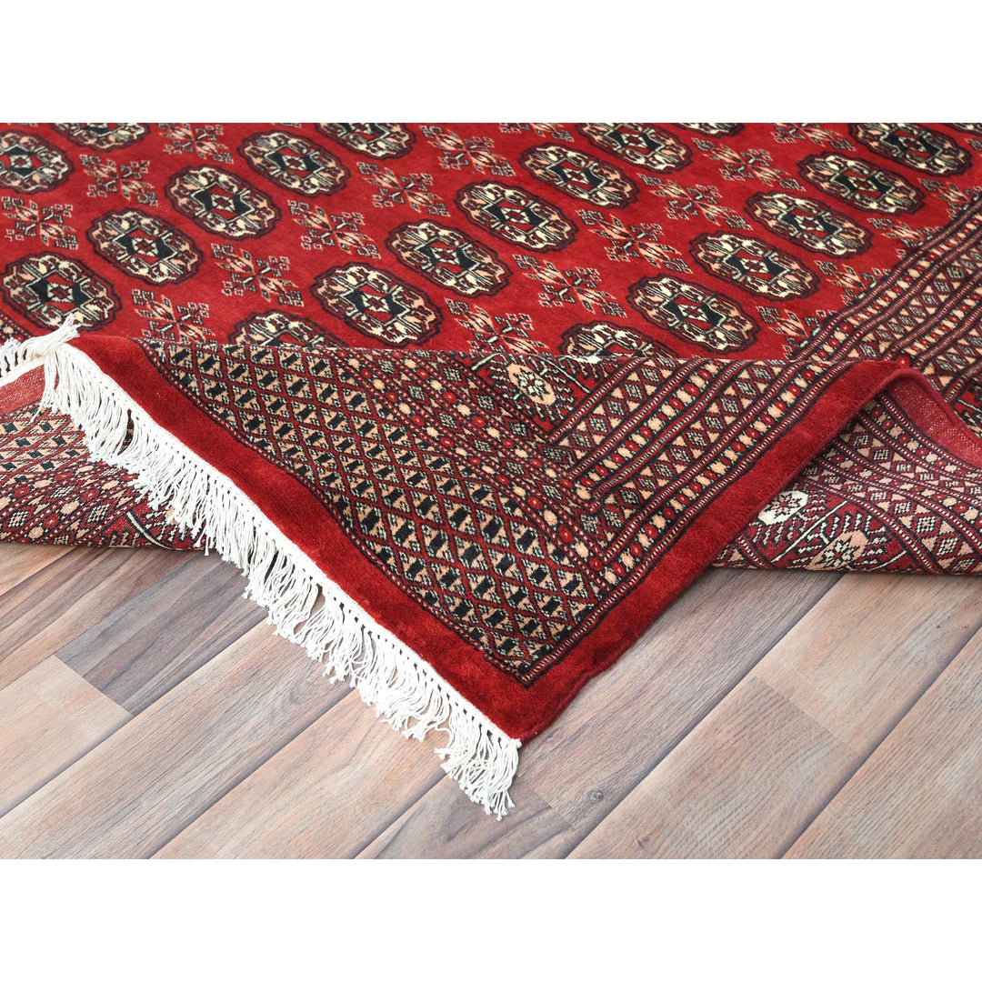 6'0" x 9'1" New Hand Knotted Red Wool Rectangle Oriental Rug - MOA10282493