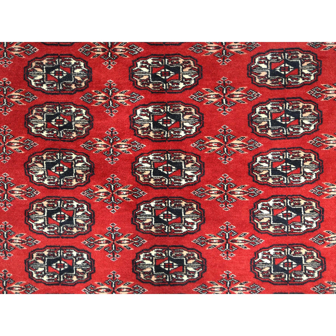 6'0" x 9'1" New Hand Knotted Red Wool Rectangle Oriental Rug - MOA10282493