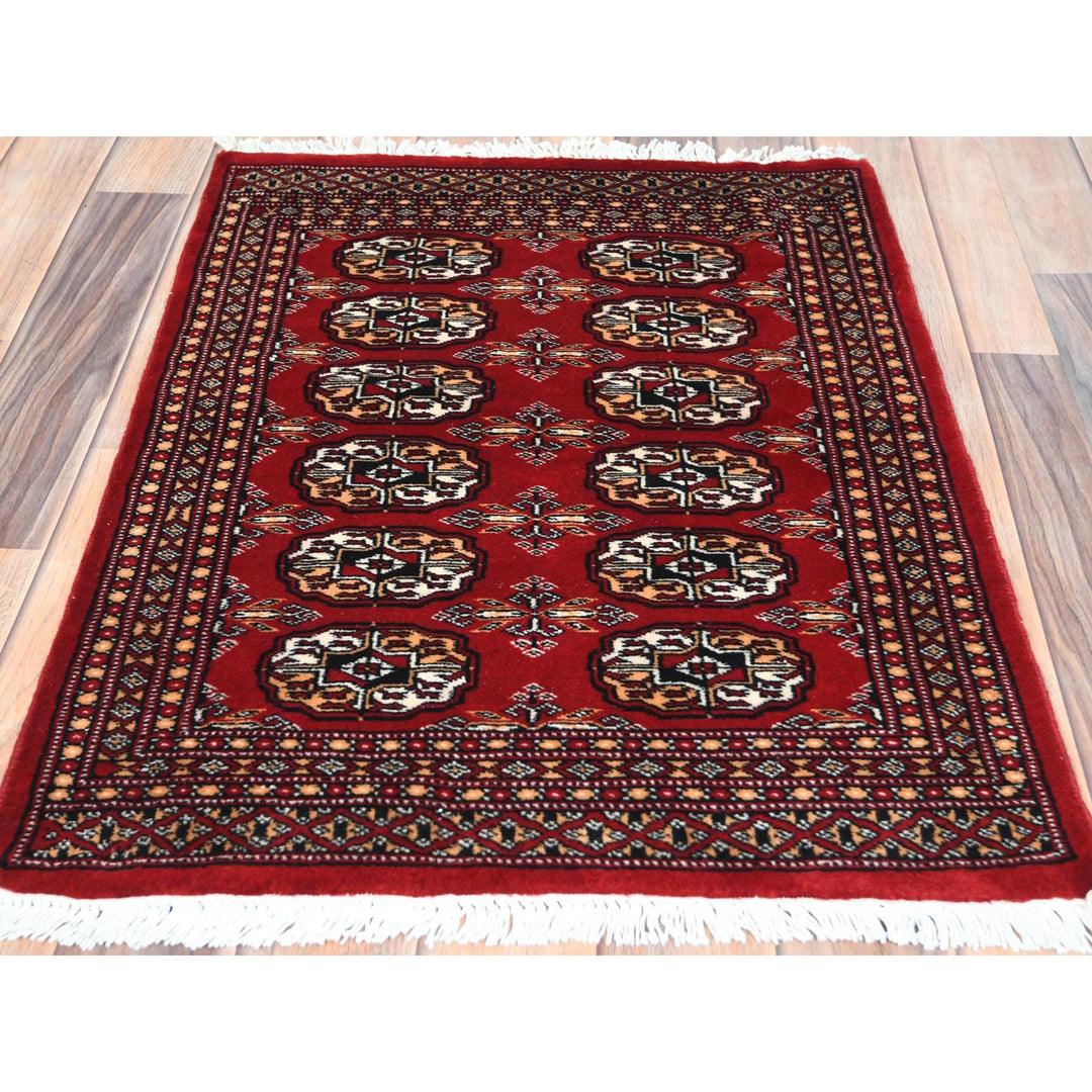 2'1" x 2'8" New Hand Knotted Red Cotton Rectangle Oriental Rug - MOA10282498