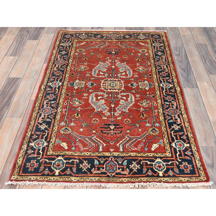 3'0" x 4'9" New Hand Knotted Red Wool Rectangle Oriental Rug - MOA10282509