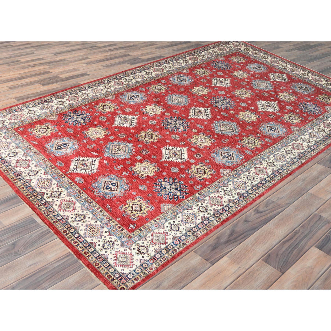 12'1" x 16'0" New Hand Knotted Red Wool Rectangle Oriental Rug - MOA10282528