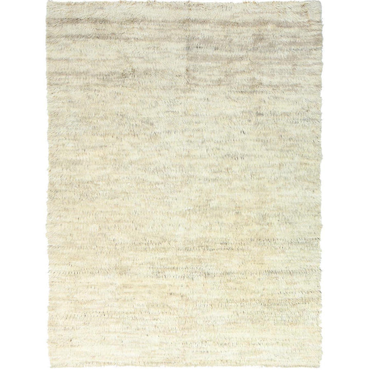 10'1" x 14'1" New Hand Knotted Beige Wool Rectangle Oriental Rug - MOA10282565