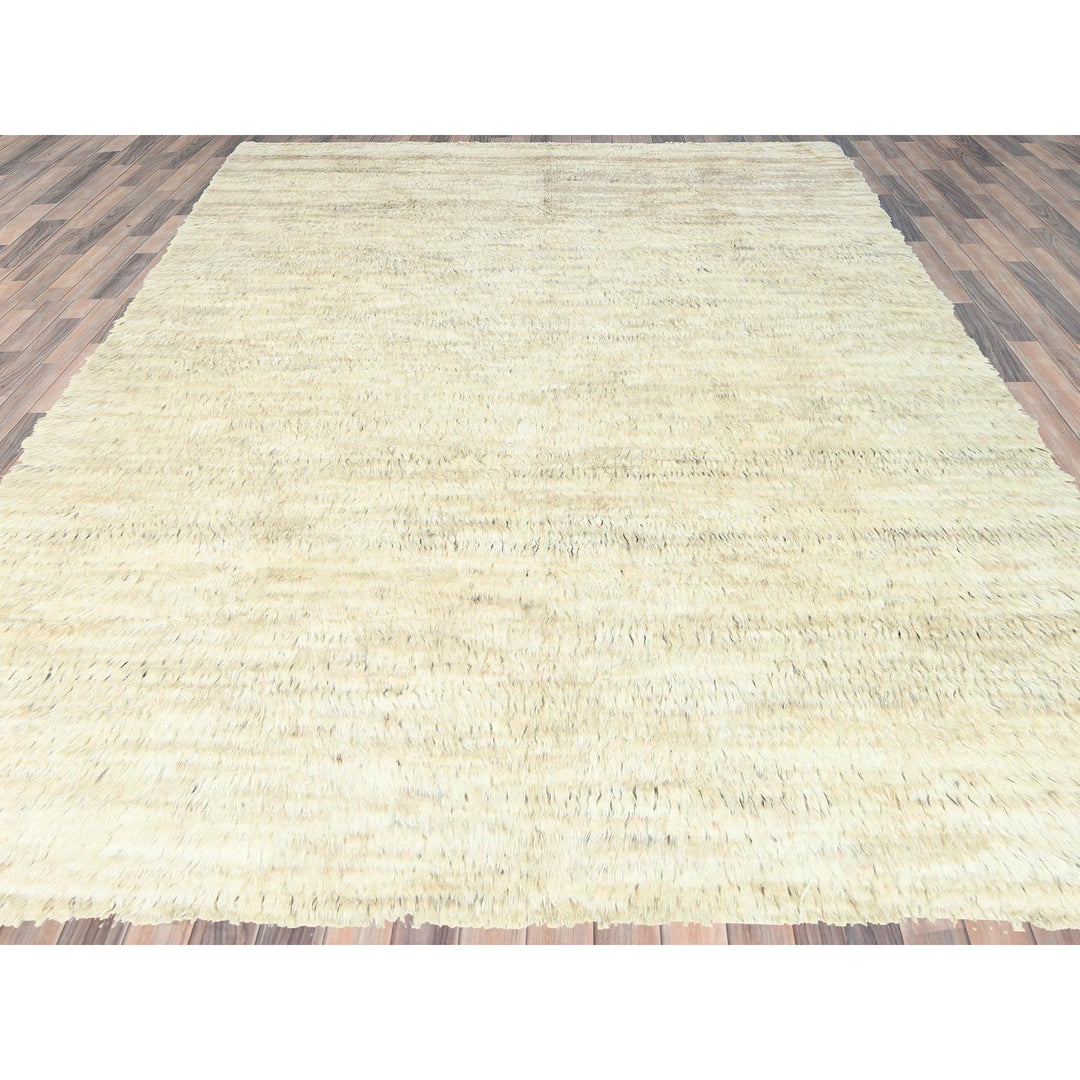 10'1" x 14'1" New Hand Knotted Beige Wool Rectangle Oriental Rug - MOA10282565