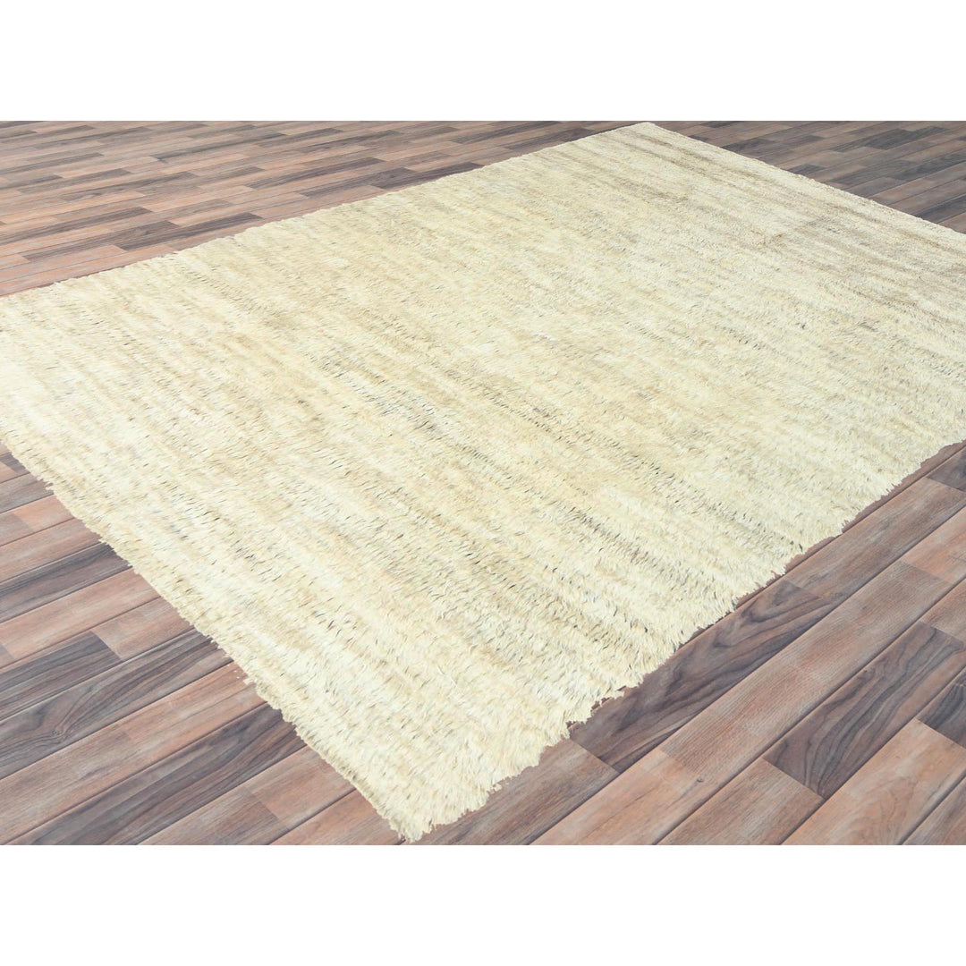 10'1" x 14'1" New Hand Knotted Beige Wool Rectangle Oriental Rug - MOA10282565