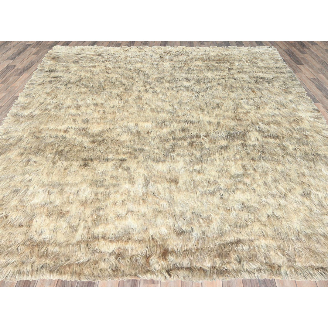 9'0" x 9'0" New Hand Knotted Beige Wool Square Oriental Rug - MOA10282566