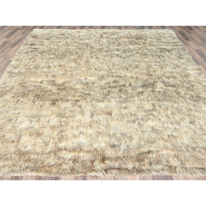 9'0" x 9'0" New Hand Knotted Beige Wool Square Oriental Rug - MOA10282566