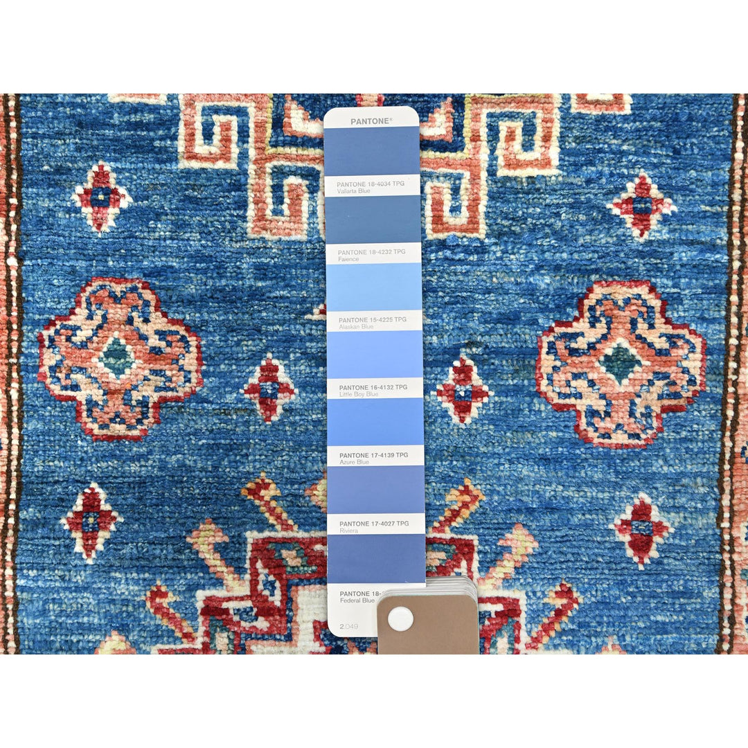 2'6" x 33'6" New Hand Knotted Blue Wool Runner Oriental Rug - MOA10282577