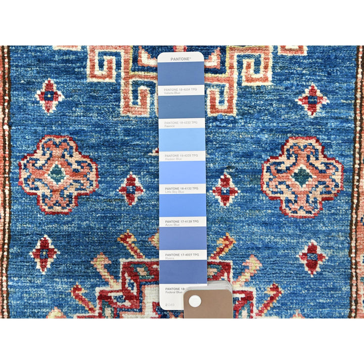 2'6" x 33'6" New Hand Knotted Blue Wool Runner Oriental Rug - MOA10282577