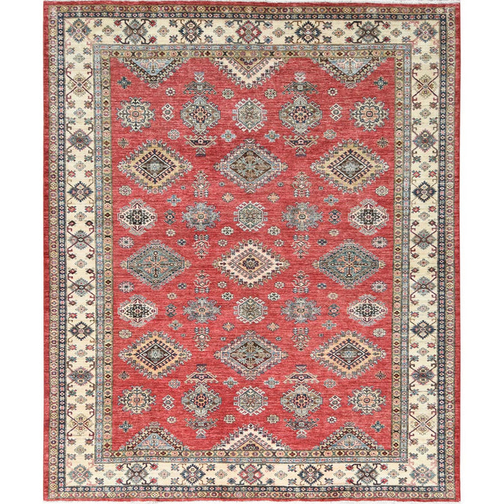 8'2" x 9'10" New Hand Knotted Red Wool Rectangle Oriental Rug - MOA10282586